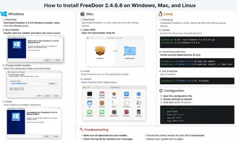 how to install freedoor2.4.6.8